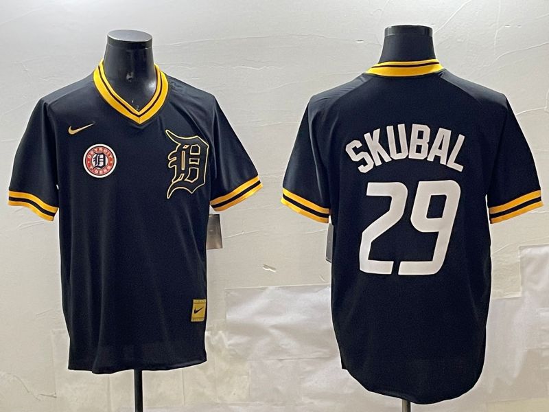 Men Detroit Tigers #29 Skubal Black Gold Game 2025 Nike MLB Jersey style 6